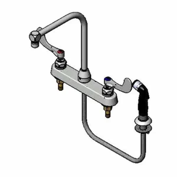 T&S Brass B-1175 T&S 8" Deck Mount Workboard Faucet