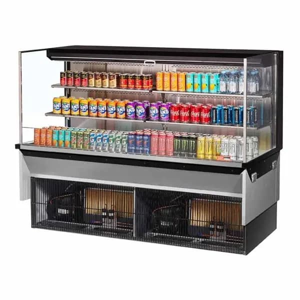 Turbo Air TOM-72L-UF-B-3SI-N Black Drop-In Open Display Case Merchandiser 71-7/8"W