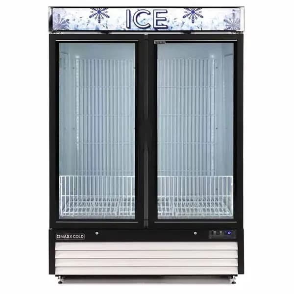 General Electric MXM2-48FHC-ICE Maxx Cold 48 cu. ft. White 2-Swing Door Bagged Ice Freezer Merchandiser 54"W