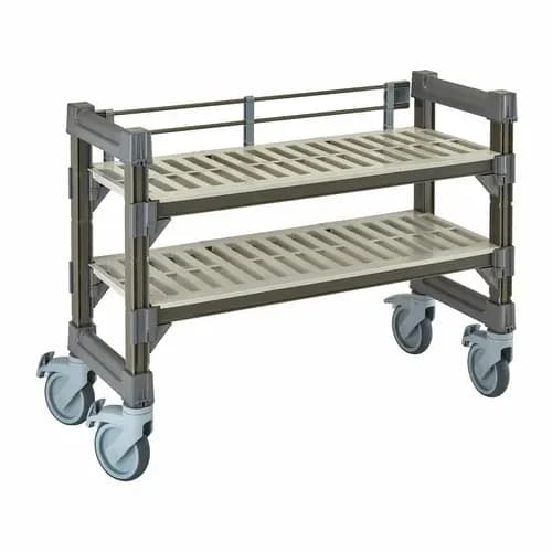 Cambro EMU142427V2580 Camshelving 2-Shelf Polypropylene Brushed Graphite Shelving Kit 24"W X 14"D X 27-1/4"H