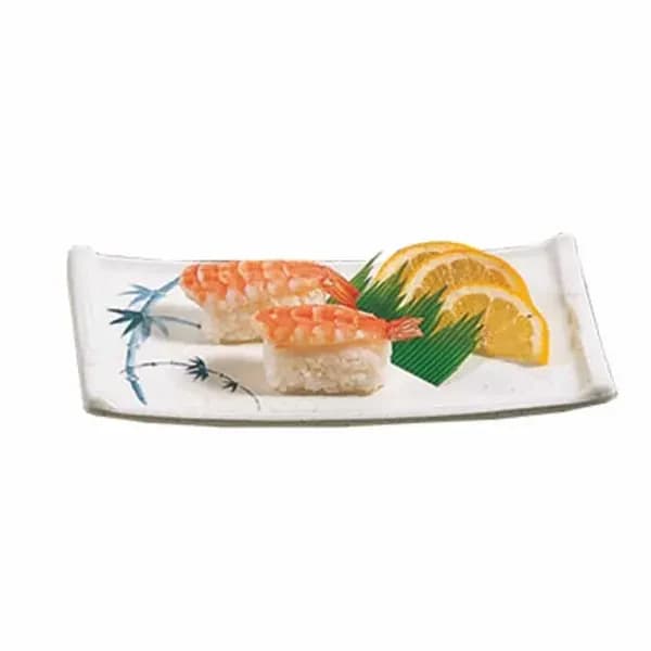 Thunder Group 0011BB Blue Bamboo 8-1/2" x 4-3/4" Melamine Sashimi Platter | Case of 12