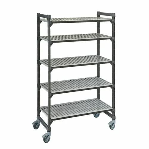 Cambro EMU244270V5580 Camshelving 5-Shelf Polypropylene Brushed Graphite Shelving Kit 42"W X 24"D X 70-1/4"H