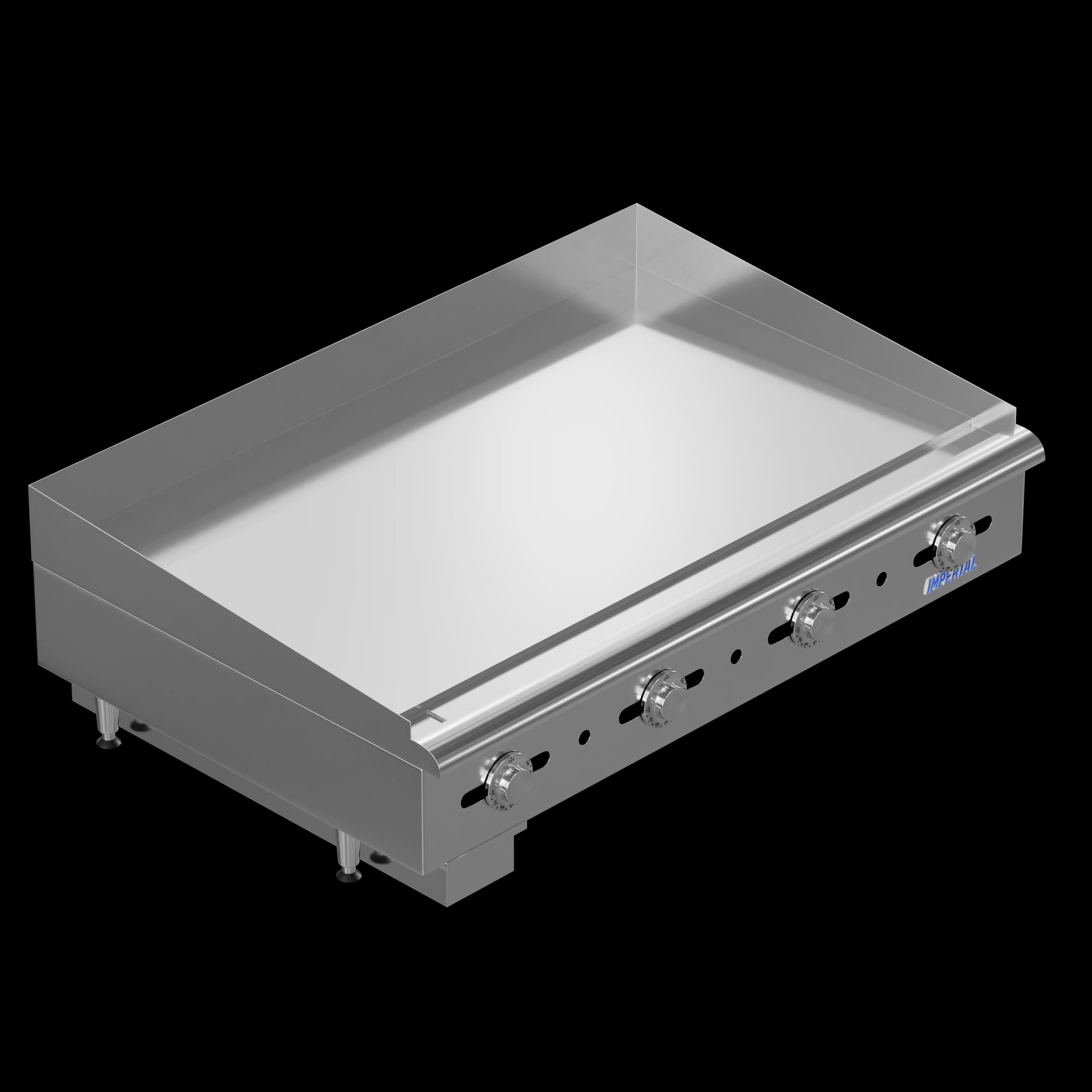 Imperial IMGA-4828 1 Pro Series Gas Countertop Griddle 48 Inch Wide Manual Control Rectangle Polished Steel 1 Inch Thick Plate Heavy-Duty — Natural Gas, 120000 BTU — view 7