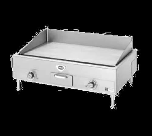 Wells G-19 Electric Countertop Griddle 34 Inch Wide Thermostatic Control Rectangle Polished Steel 0.5 Inch Thick Plate Medium-Duty — 480V, 3PH