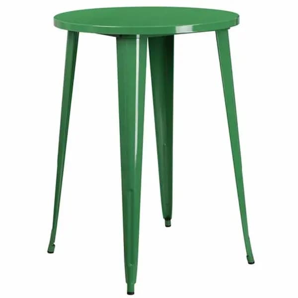 Flash Furniture CH-51090-40-GN-GG Round Bar Height Metal Green Table
