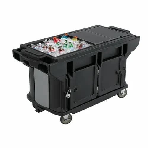 Cambro VBRUT5110 Versa Food Bar 4-Pan Black Cold Food Serving Counter
