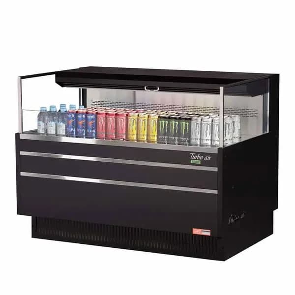 Turbo Air TOM-48L-UF-B-1S-N Black Horizontal Open Display Case Merchandiser 46-3/4"W