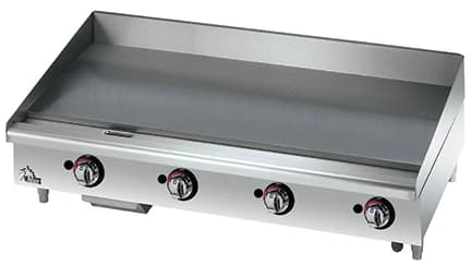 Star 648MF Star-Max® Series Gas Countertop Griddle 48 Inch Wide Manual Control Rectangle Polished Steel 1 Inch Thick Plate Medium-Duty — Propane, 113200 BTU
