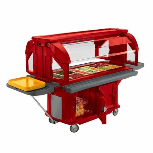 Cambro VBRUHD6158 Versa Food Bar 5-Pan Hot Red Cold Food Serving Counter
