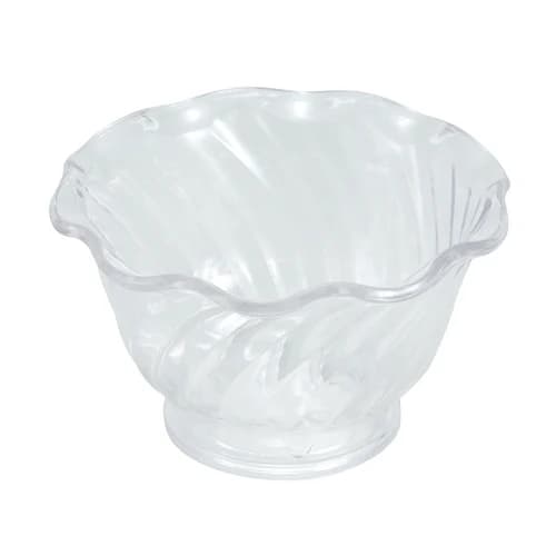 Winco ICC-5C Clear Plastic Ice Cream Dish | Case of 12
