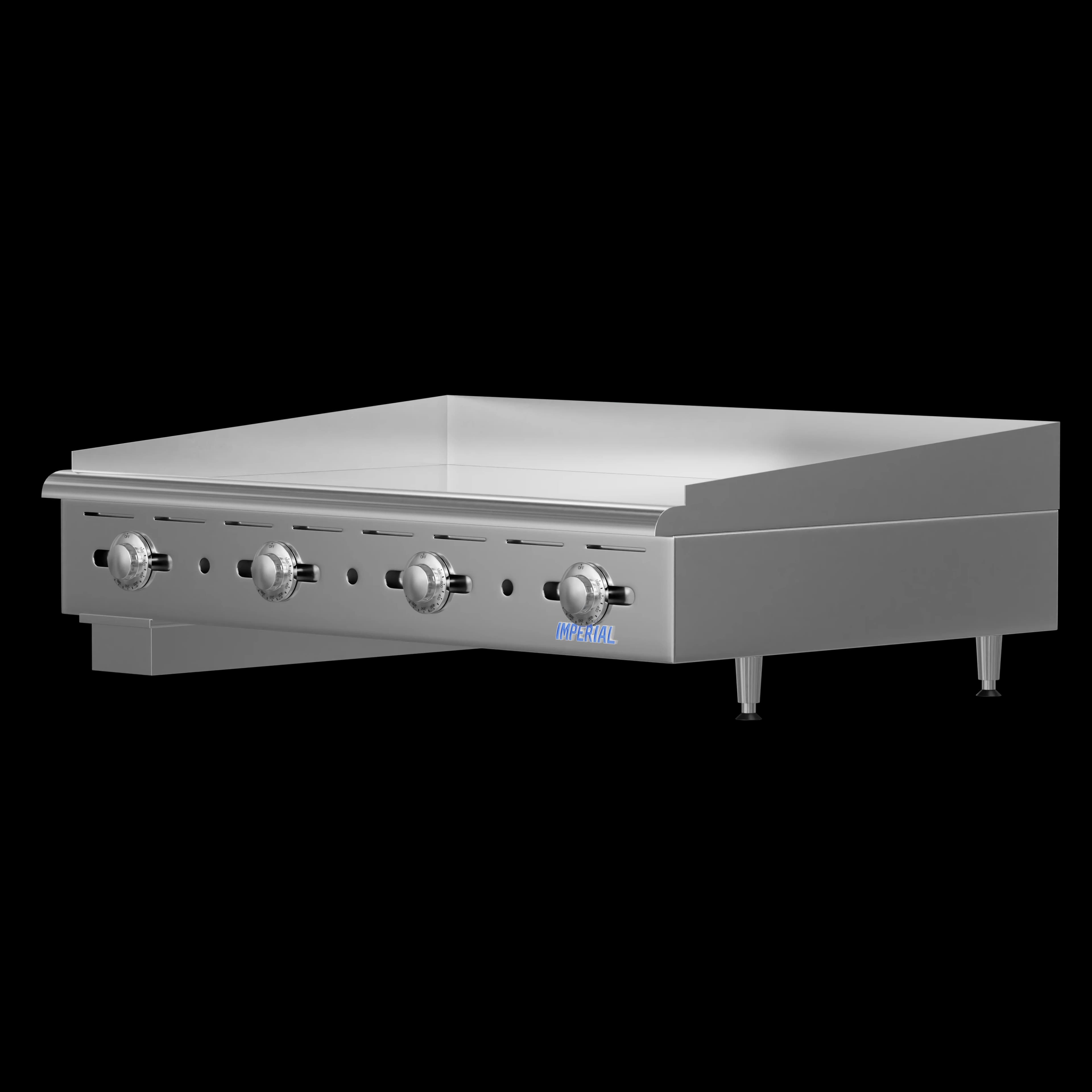 Imperial IMGA-4828 1 Pro Series Gas Countertop Griddle 48 Inch Wide Manual Control Rectangle Polished Steel 1 Inch Thick Plate Heavy-Duty — Natural Gas, 120000 BTU — view 3