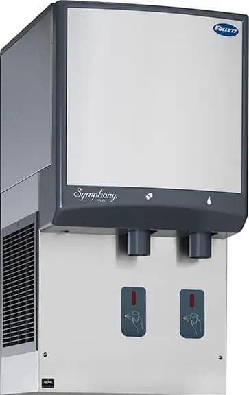 Follett 25HI414A-S0-00 Symphony Plus™ Wall Mount Ice and Water Dispenser 425 Pound Daily Production 25 Pound Storage SensorSAFE™ Dispense Nugget Style Ice — 115V, 1PH