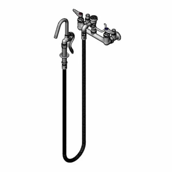 T&S Brass B-0610-JJ T&S 8" Wall Mount Pot Filler Faucet with 68" Hose