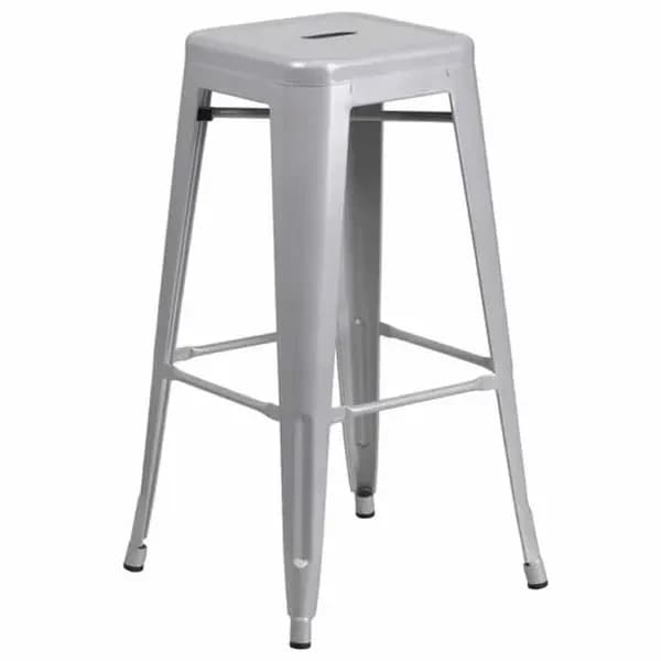 Flash Furniture CH-31320-30-SIL-GG Silver Galvanized Steel Bar Stool