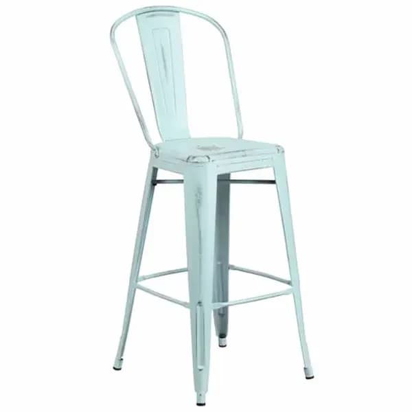 Flash Furniture ET-3534-30-DB-GG Dream Blue Galvanized Steel Bar Stool