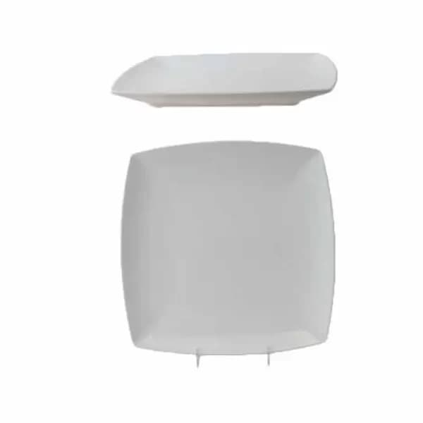 Thunder Group 29010WT Classic White 10" x 10" Square Melamine Plate | Case of 12