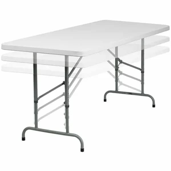 Flash Furniture RB-3072ADJ-GG 30" x 72" Granite White Plastic Top Folding Table