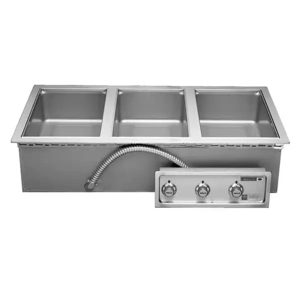 Wells MOD-300TDM 208/240V Drop-In 3-Well Warmer with Drain Manifold