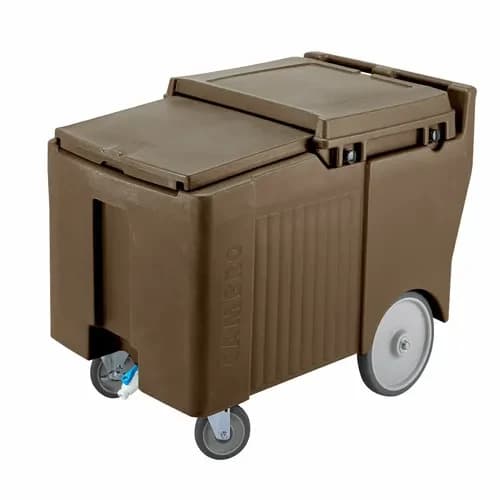 Cambro ICS175LB131 Slidinglid 175 Lb. Dark Brown Mobile Ice Caddy