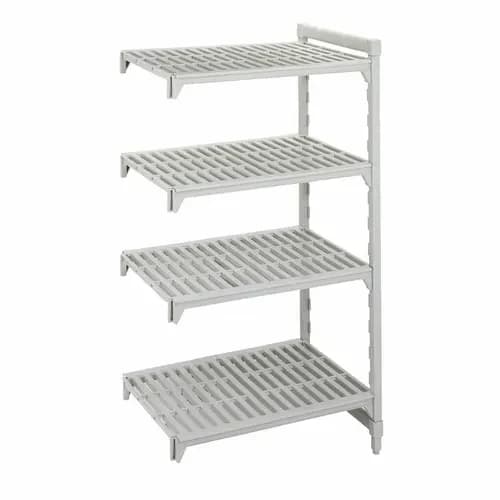 Cambro CPA183672V4480 Camshelving 4-Shelf Polypropylene-Covered Steel Posts Speckled Gray Shelving Kit 36"W X 18"D X 72"H