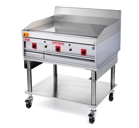 MagiKitch’n MKE-60-ST MKE Series Electric Countertop Griddle 60 Inch Wide Solid State Thermostat Control Rectangle Polished Steel 1 Inch Thick Plate Heavy-Duty — 240V, 3PH