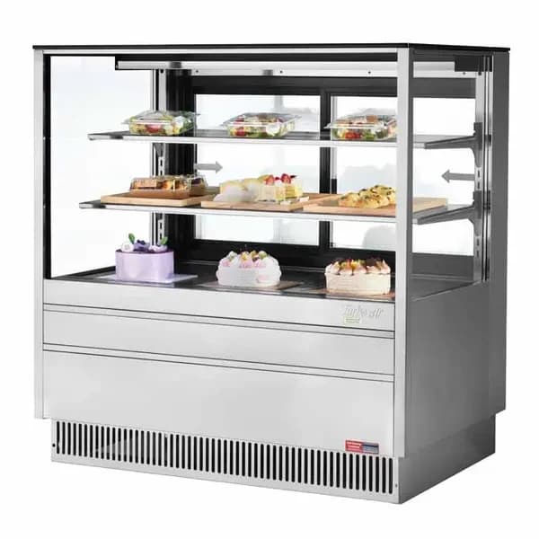 Turbo Air TCGB-48UF-SS-N Straight Glass Front Refrigerated Stainless Steel Bakery Display Case 47-7/8"W