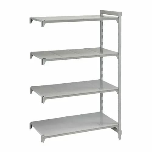 Cambro CPA186084S4PKG Camshelving 4-Shelf Polypropylene-Covered Steel Posts Speckled Gray Shelving Kit 60"W X 18"D X 84"H