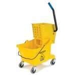MOP BUCKET, SIDE-PRESS WRINGER, 26 QT, YELLOW, COMMERCIAL — view 2