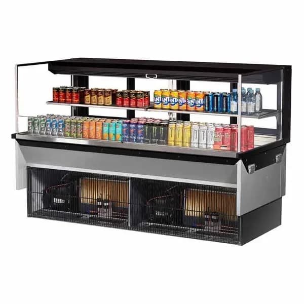 Turbo Air TOM-72L-UFD-B-2SI-N Black Drop-In Open Display Case Merchandiser 71-7/8"W