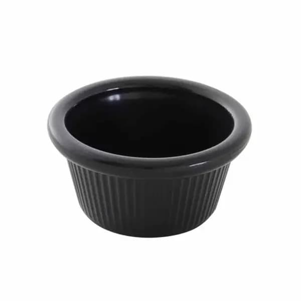 Thunder Group PL509BL1 2 oz. Fluted Black Plastic Ramekin | Case Of 12