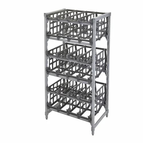 Cambro CPU243672C96480 Camshelving Premium Stationary Add-On Speckled Gray #10 Can Rack