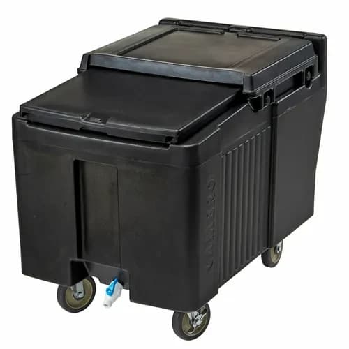 Cambro ICS175L110 Slidinglid 175 Lb. Black Mobile Ice Caddy