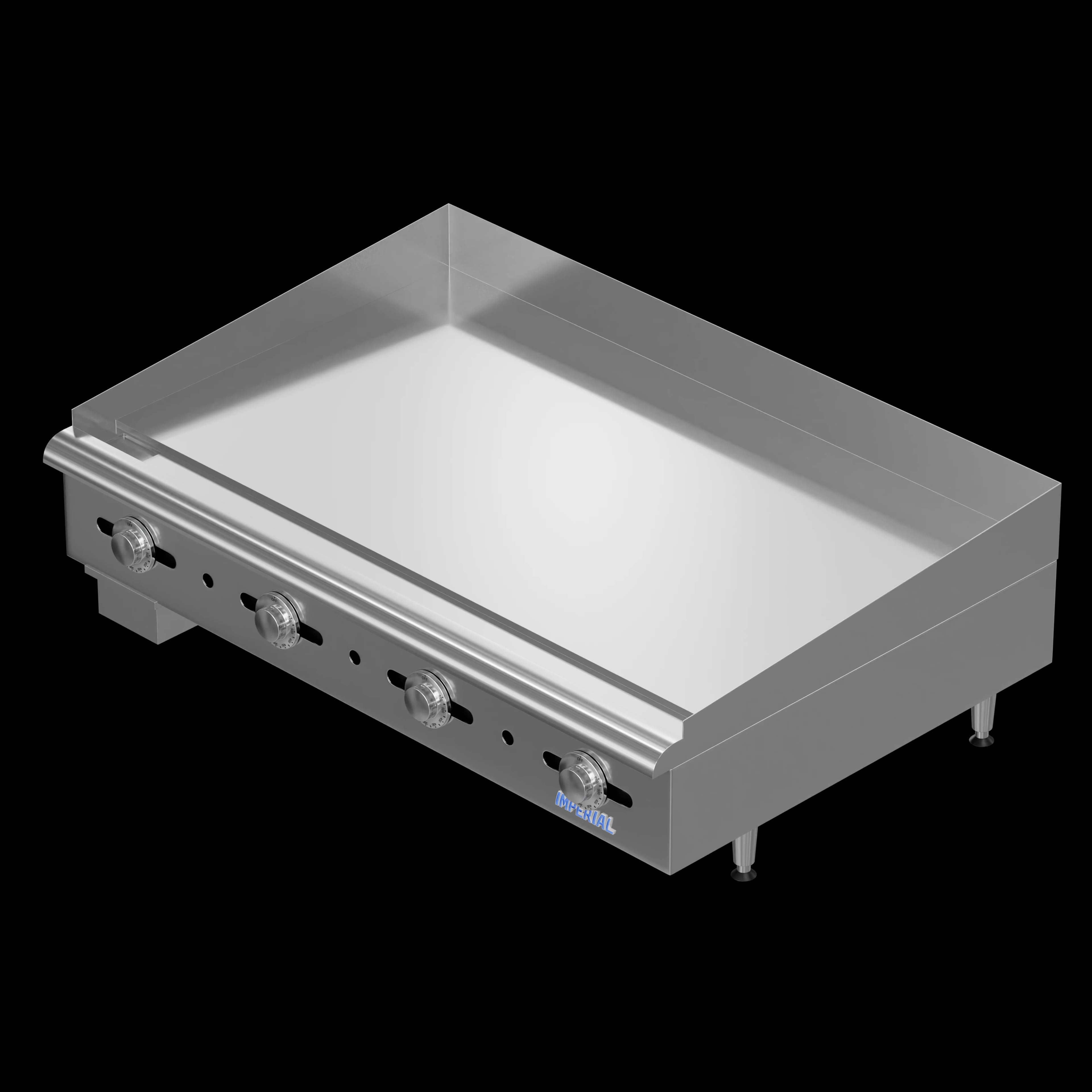 Imperial IMGA-4828 1 Pro Series Gas Countertop Griddle 48 Inch Wide Manual Control Rectangle Polished Steel 1 Inch Thick Plate Heavy-Duty — Natural Gas, 120000 BTU — view 6