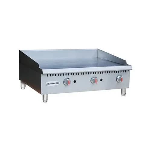 Horevo Global STGS-24 Serv-Ware Thermostatic Gas Griddle 24"