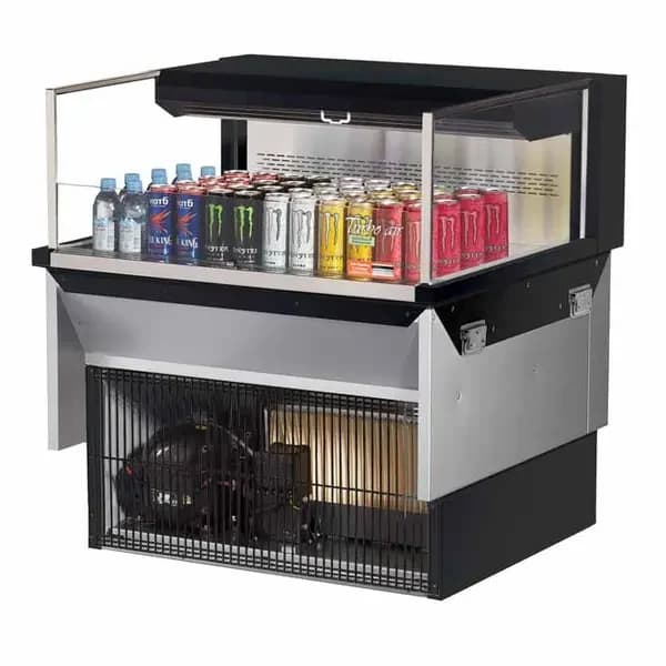 Turbo Air TOM-36L-UF-B-1SI-N Black Drop-In Open Display Case Merchandiser 35-7/8"W