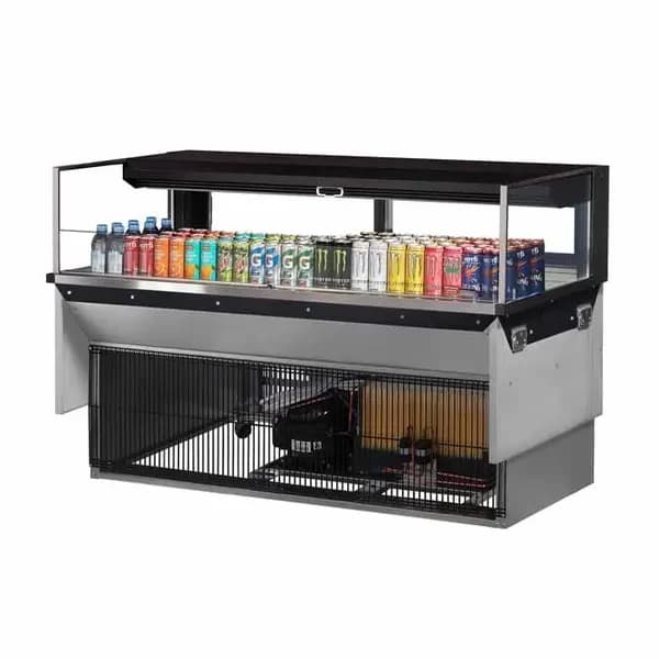 Turbo Air TOM-60L-UFD-B-1SI-N Black Drop-In Open Display Case Merchandiser 59-7/8"W