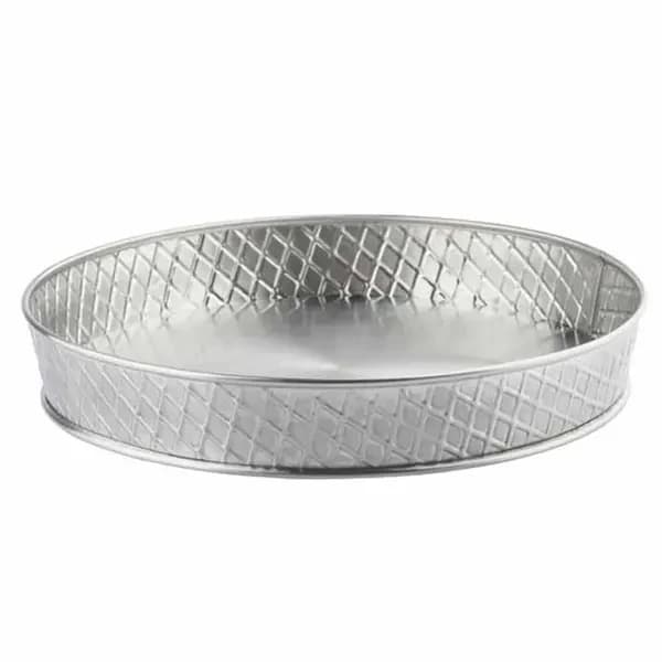 Tablecraft 10035 Lattice Stainless Steel Round Platter 10-1/2" Diameter x 1-1/2"