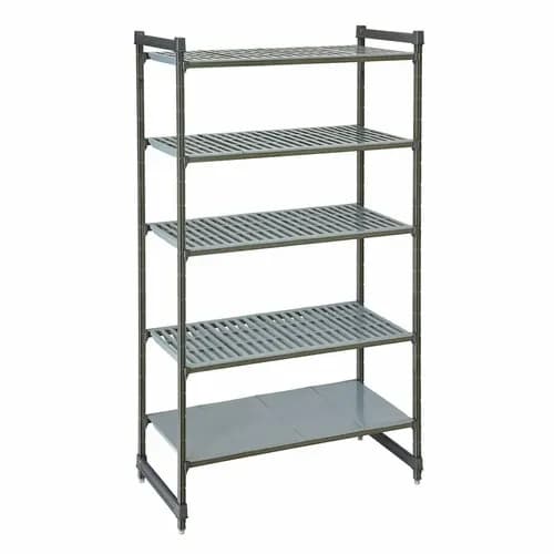 Cambro CBU185484VS5580 Camshelving 5-Shelf Polypropylene Brushed Graphite Shelving Kit 54"W X 18"D X 84"H