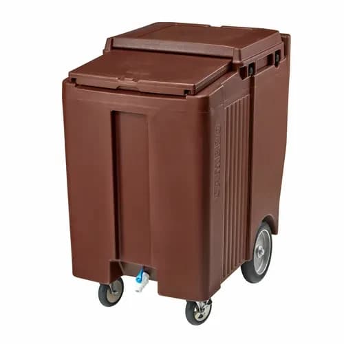 Cambro ICS200TB131 Slidinglid 200 Lb. Dark Brown Mobile Ice Caddy