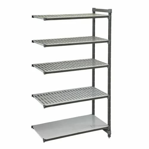 Cambro EA242484VS5580 Camshelving 5-Shelf Polypropylene Brushed Graphite Add-On Shelving Unit 24"W X 24"D X 84"H