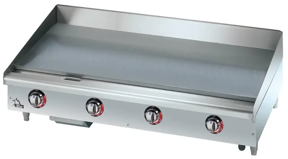 Star 548TGF Star-Max® Series Electric Countertop Griddle 48 Inch Wide Electrical Snap-Action Thermostat Control Rectangle Polished Steel 1 Inch Thick Plate Medium-Duty —...