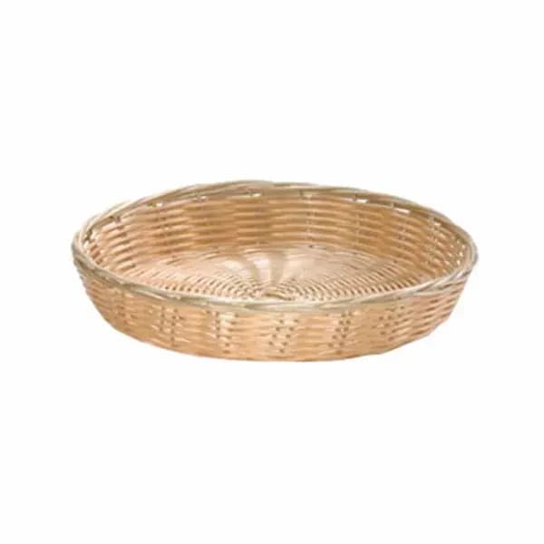 Tablecraft 1169W Natural Round Woven Basket 10" x 1-1/2" | Case of 12