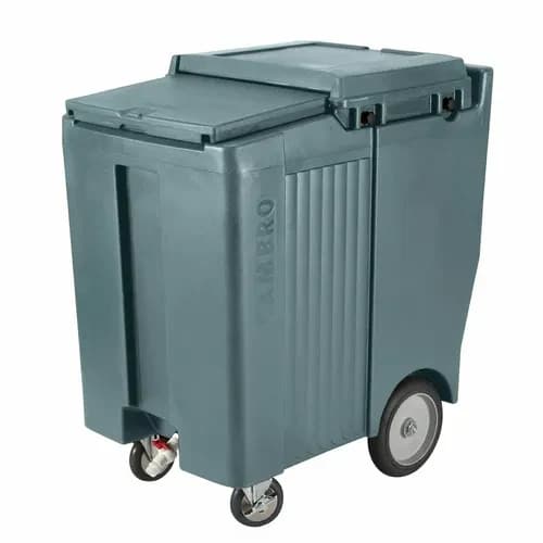 Cambro ICS200TB401 Slidinglid 200 Lb. Slate Blue Mobile Ice Caddy