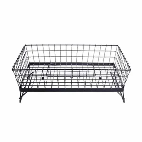 Tablecraft GMT21125 Black Metal Grand Master Transformer Rectangular Basket 20-1/2" x 12" x 5