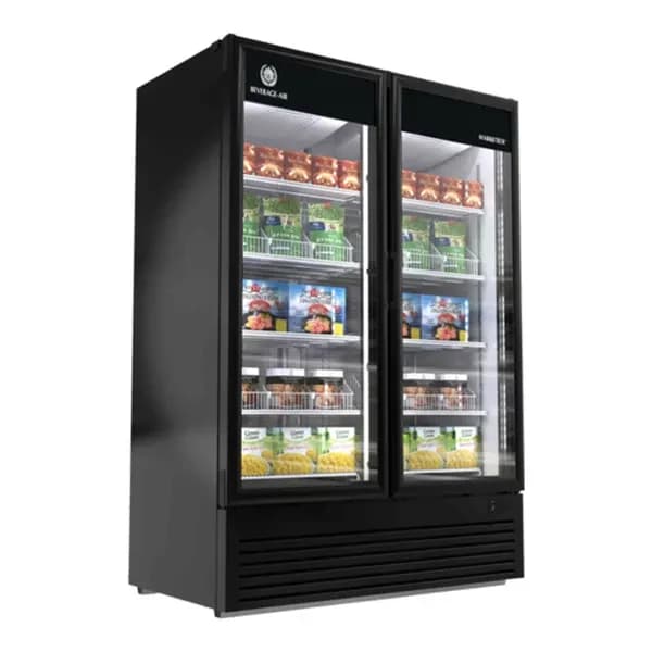 Beverage-Air MTF53-1B Marketeer 42.97 cu. ft. Black 2-Swing Door Freezer Merchandiser 54-3/8"W