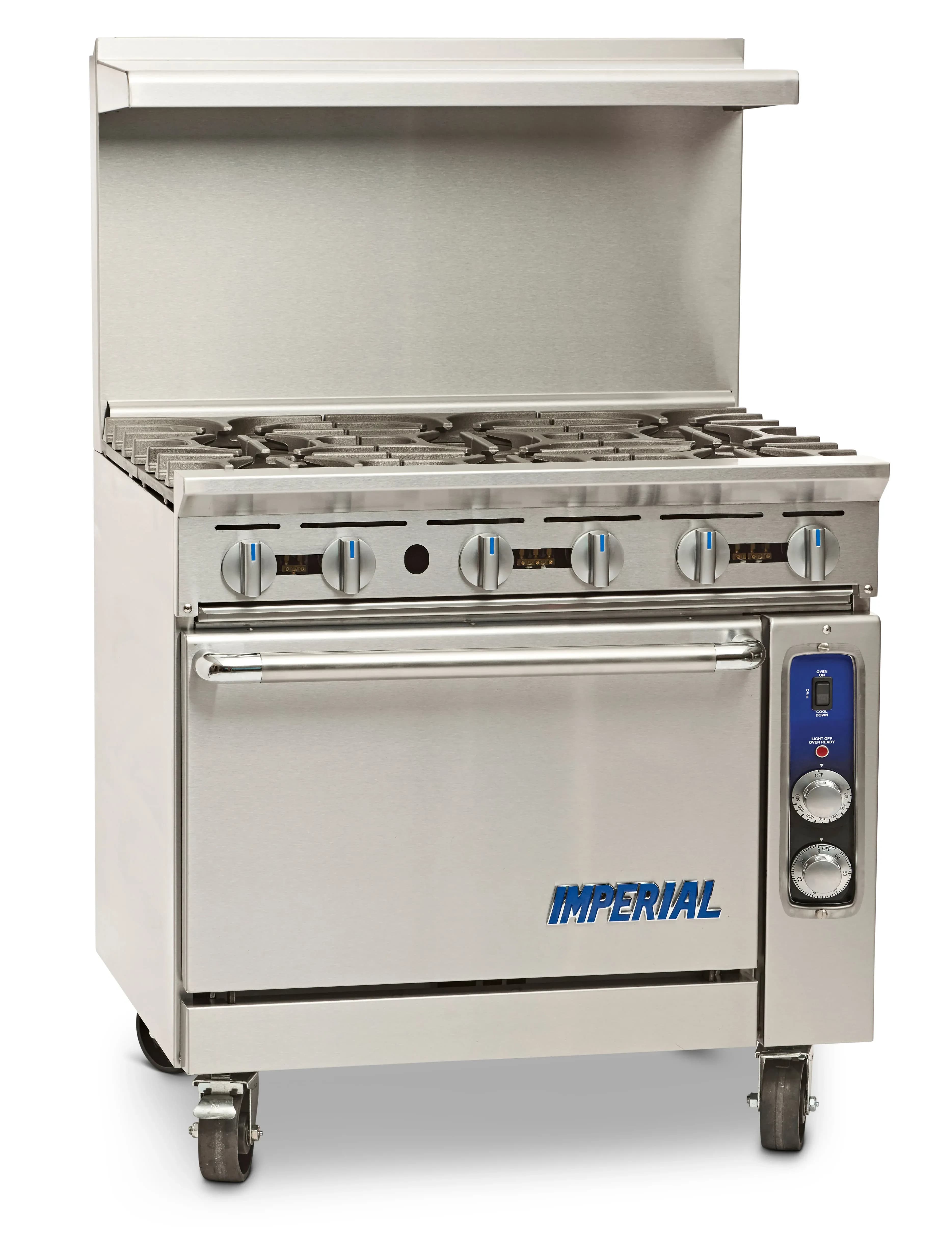 Imperial IR-6-C Pro Series Range - 36" Wide (6) Burners and One Convection Oven – Natural Gas, 222000 Total BTUs