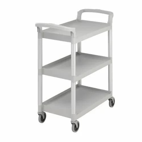 Cambro BC331KD480 3-Shelf 300 Lb. Capacity Speckled Gray Utility Bus Cart