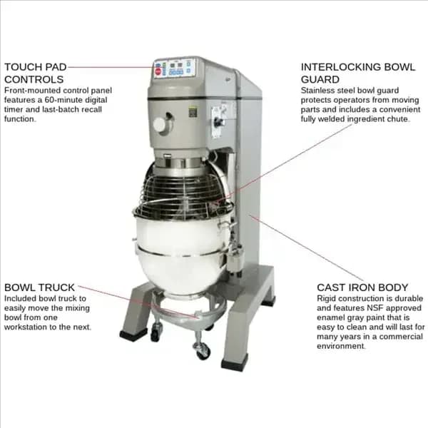 SP80PL 80 Quart Mixer with 3 HP, 208/60/3, 10 amp Custom Built Motor — view 3