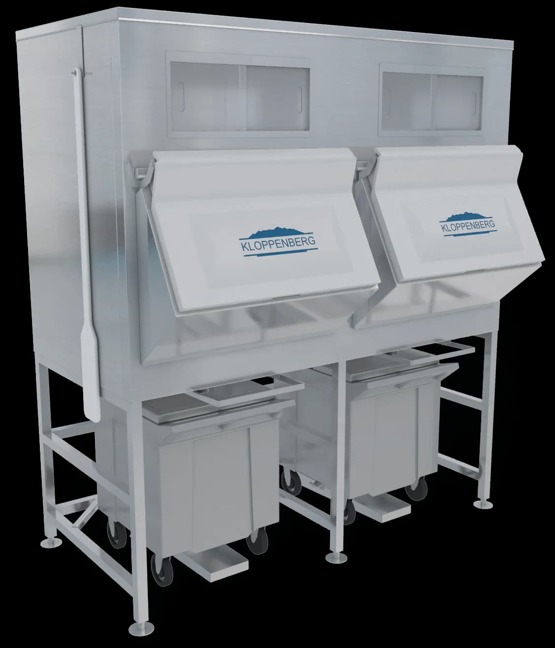 Kloppenberg IFS2700-250 Gravity Dispense Ice Bin 3739 Pound Capacity Stainless Steel Interior Cube, Flake, Nugget Ice Compatibility
