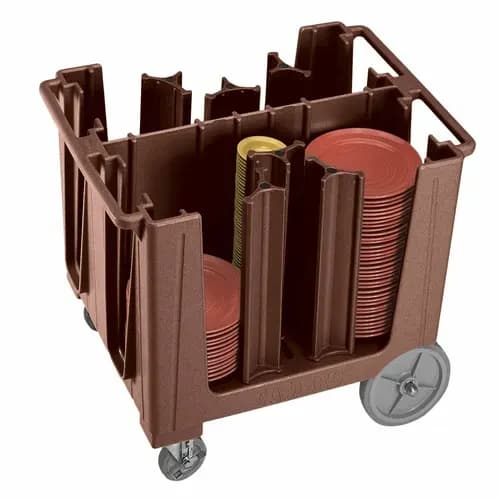 Cambro ADCS131 Polyethylene 6 Dark Brown Dish Caddy With 6 Adjustable Dividers